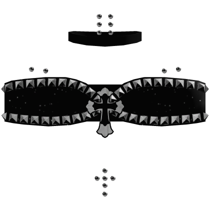 cute emo choker piercing black studded top