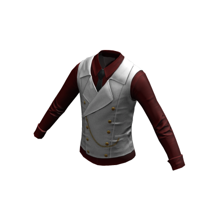 Formal Shirt w/ Vest & Tie | White Dark Red thumbnail