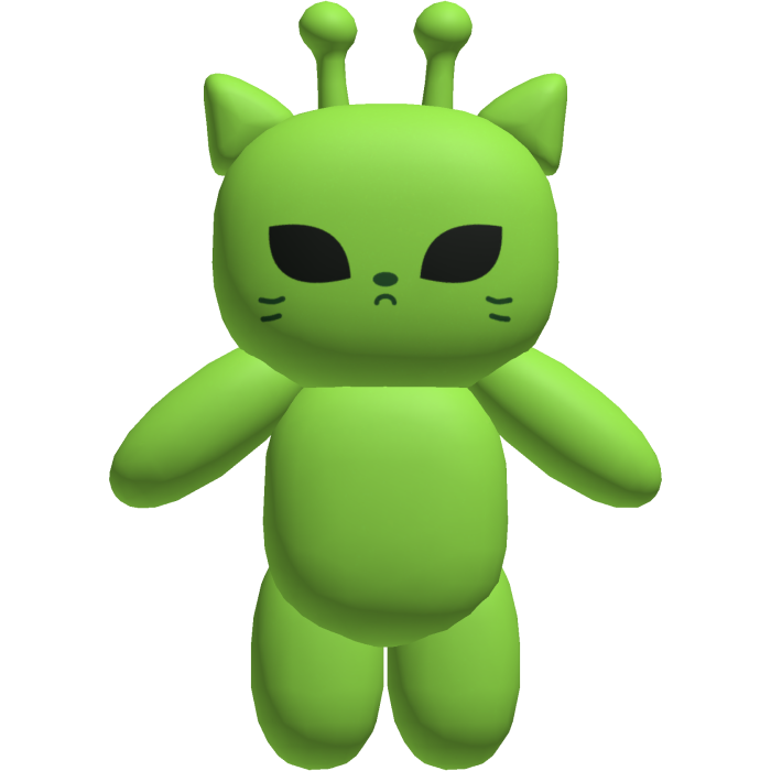 Green Alien Cat Plushie