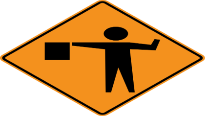 Flagger Ahead Sign Roblox decal
