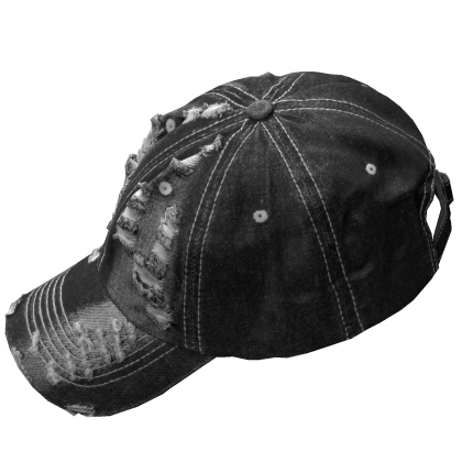 Black Torn Cap | Backwards Roblox item