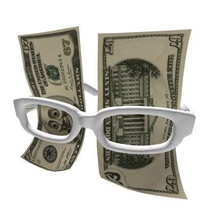 Money Dollar Brainrot Glasses - White