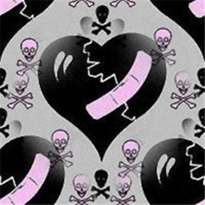 cute skulls and broken hearts with bandage Roblox decal