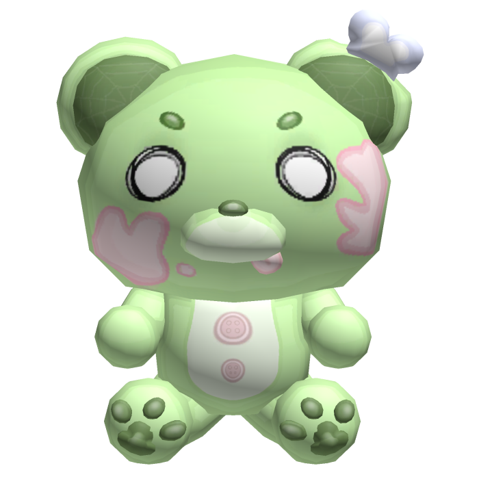 cutesy zombie green bear plushie pet