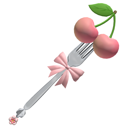 🍀Cute Core Cherry on Fork(Pink)