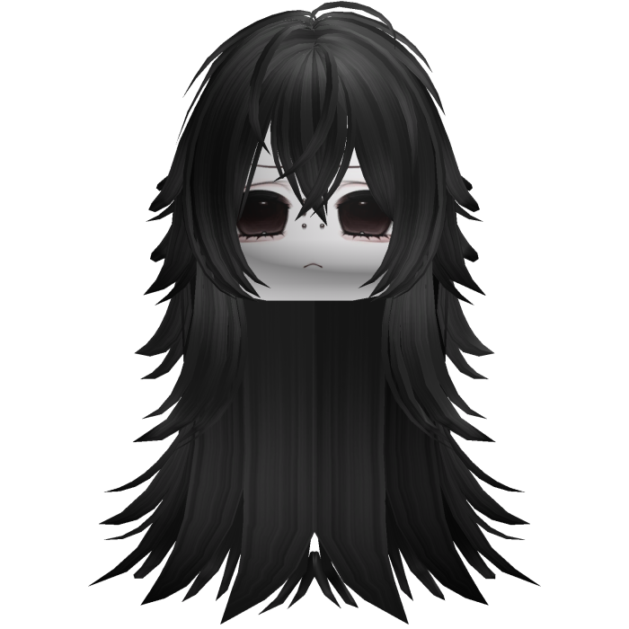 Vkei Moe Black Messy Long Hair