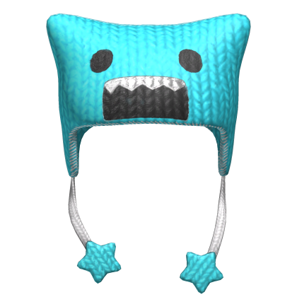 Scene Harajuku Knitted Domo Hat Cyan