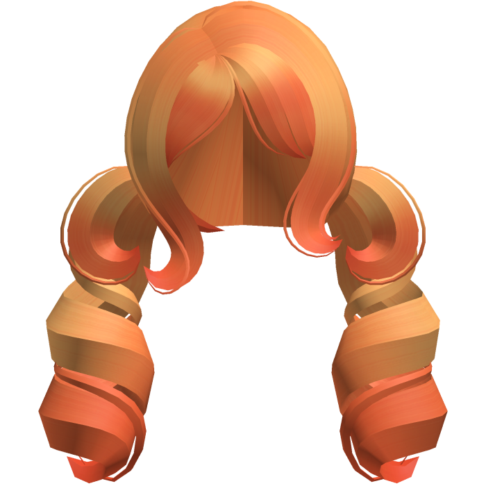 princess big swirly curls low ponytails orange