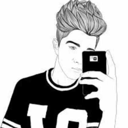 Black - White Boy drawing! Roblox decal