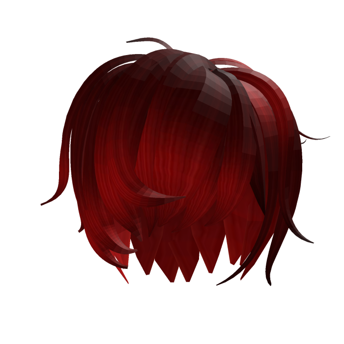 Red Messy Hair Bang Covering Anime