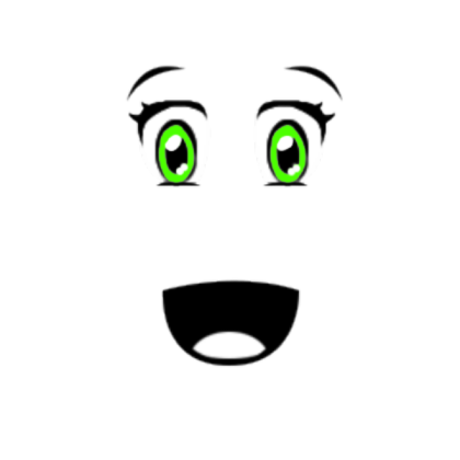 Anime Surprise Face: Lime Green Eyes Roblox decal