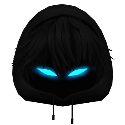 Black Messy Anime Boy Hair w/ Y2K anime hood (✔)