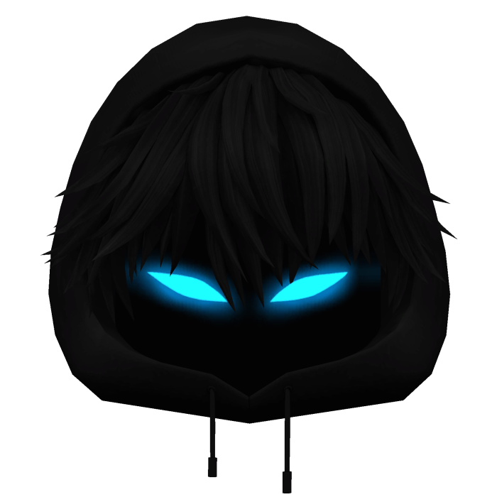 Black Messy Anime Boy Hair w/ Y2K anime hood (✔)