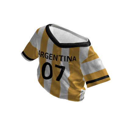 Yellow & White Striped Argentina Crop Jersey