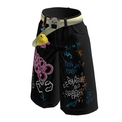 iBLOX - Short Pants Black Grafitti Jeans thumbnail