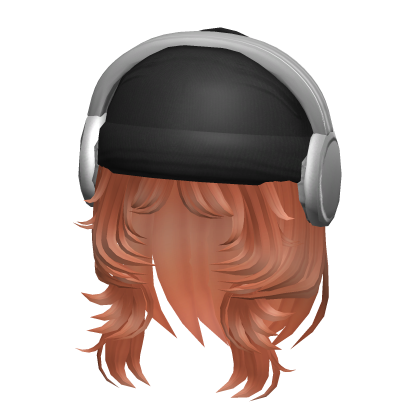 ♡ skater girl hair w/ beanie and headphones ginger Roblox item