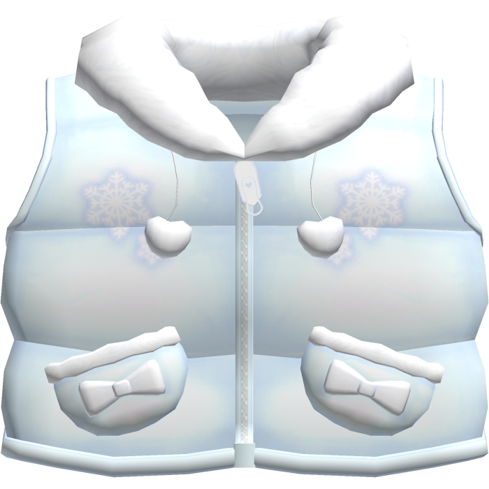 Cute Cozy Winter Puffer Vest in Light Blue