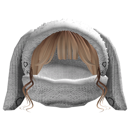 Fluffy Wavy Hair With Bunny Beanie - Blonde Roblox item