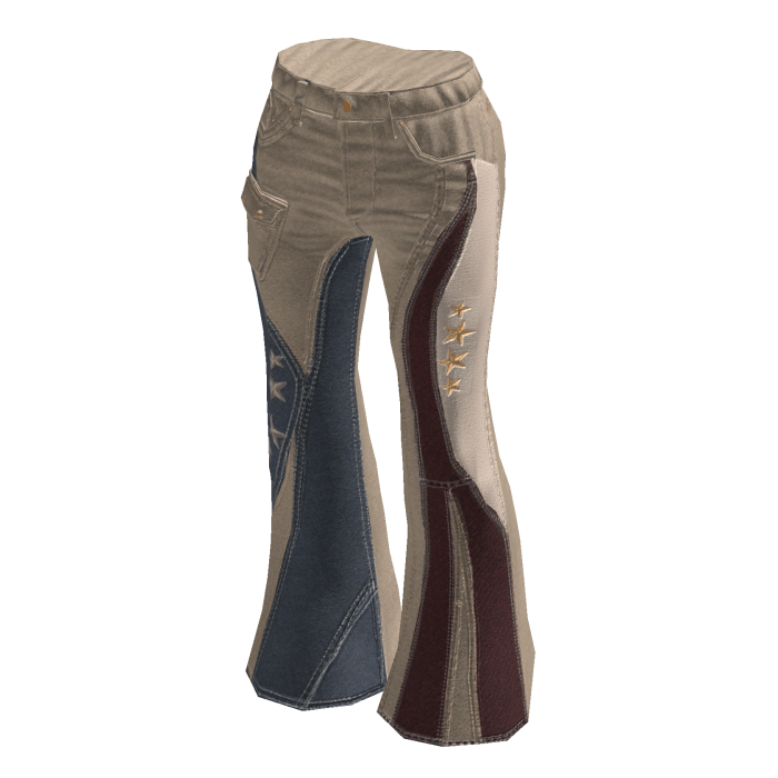 Y2K Boho Patchwork Flare Pants (Beige)