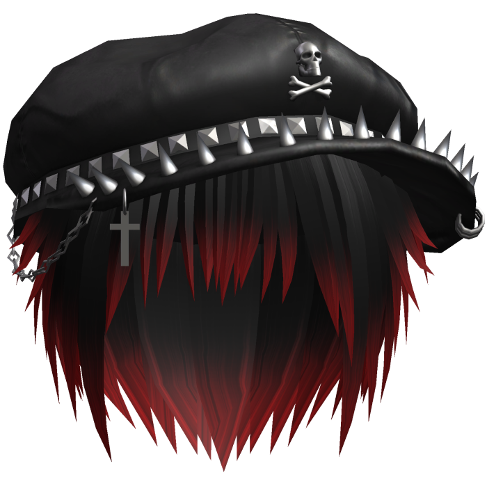 Vkei Emo Black & Red Messy Hair /w Spiky Hat