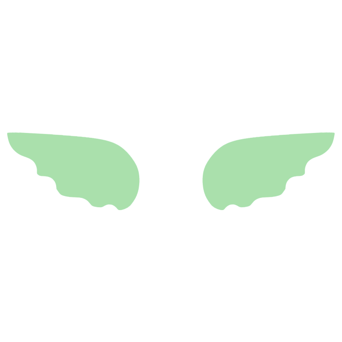 ♡ Cute Simple Sticker Angel Wings in Green