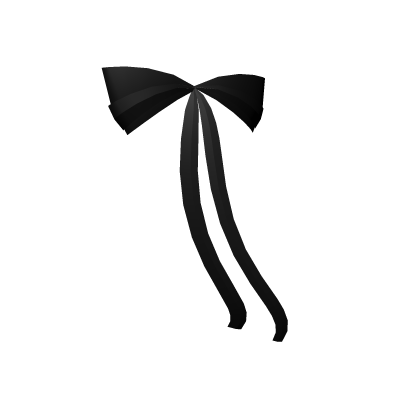 ♡ cute black windy flowy bow Roblox item