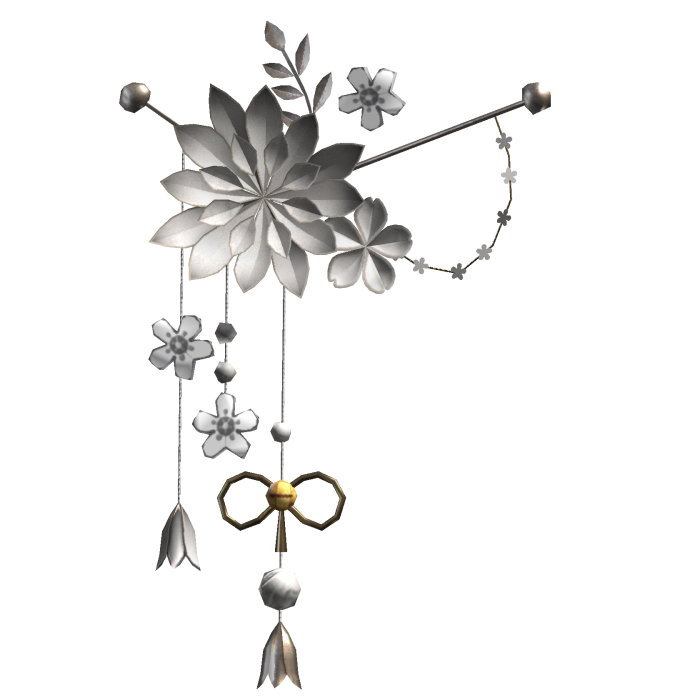 White & Silver Lotus Japanese Flower Hairclip