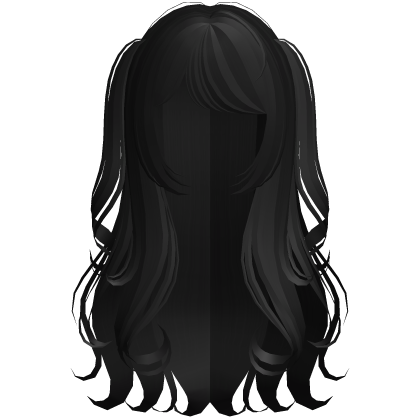 adorable wispy curly pigtails hair in black