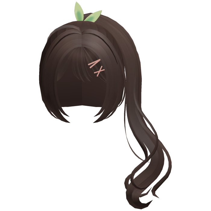 brown silly leaf side swirly ponytail