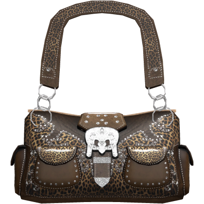 2000s McBling Y2K Brown Leopard Print Gyaru Bag
