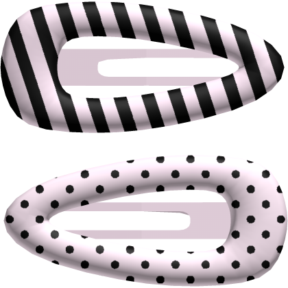 ♡ : cutesy pink & black hairclips hair clips 