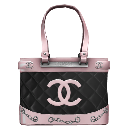 pink and black cc bag Cambon leather handbag Roblox item