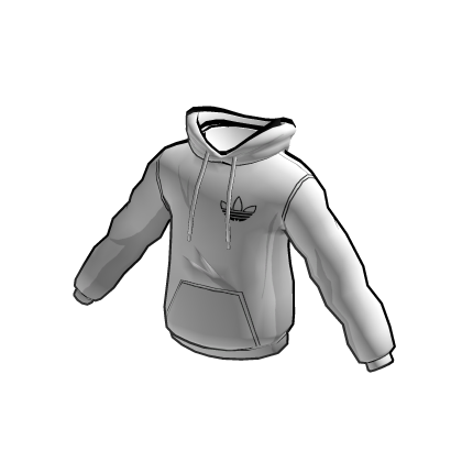 adidas White Hoodie – Black Line Art thumbnail