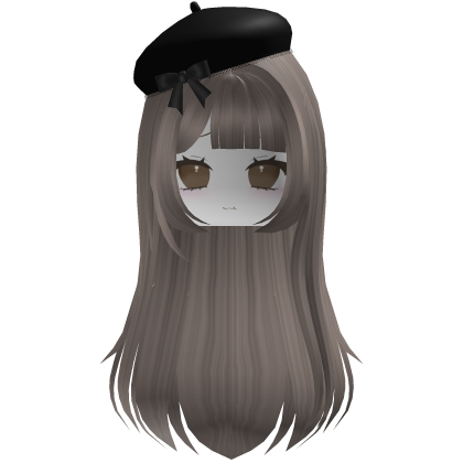 Cute Autumn Girl w/ Black Beret & Bow