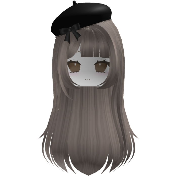 Cute Autumn Girl w/ Black Beret & Bow