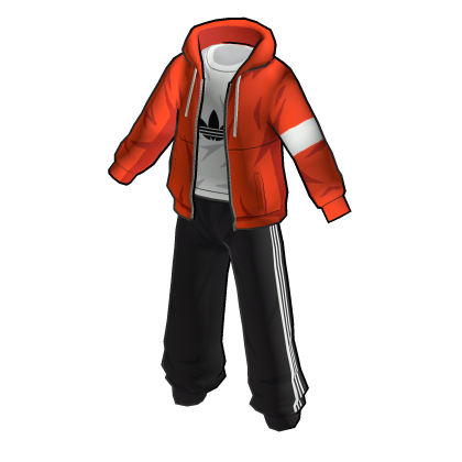 adidas Toon Shorts Outfit Red over Black and White
