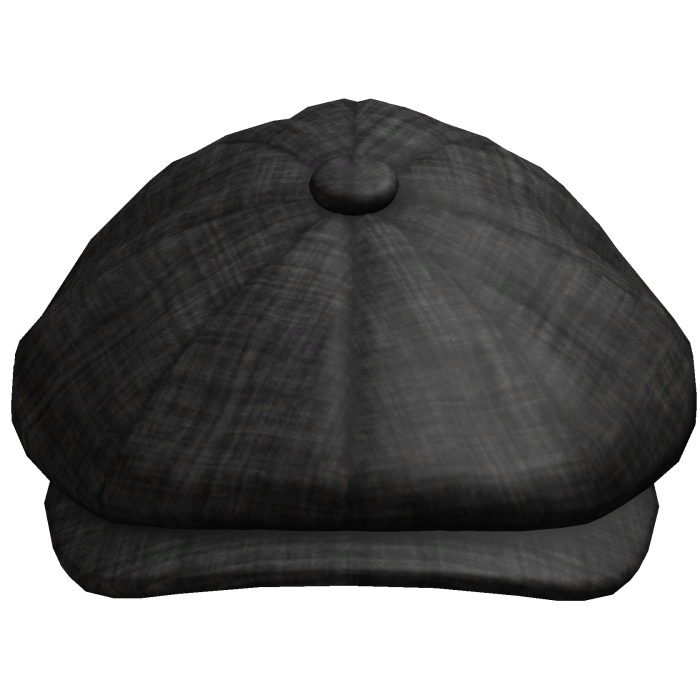 Black Newsboy Fabric Cap
