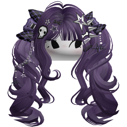 ♡ Scene Fluffy Gyaru Pigtails (Purple)