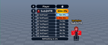 Time Played Leaderboard preview 1