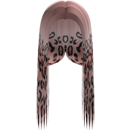 Baby Pink Leopard Print Front-Swept Mid Part Hair