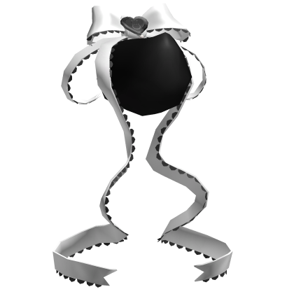 Gothic Cute Bunny Tail w Ribbon | Black & White Roblox item