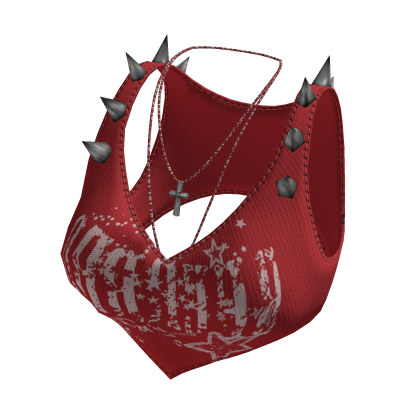 Gothic Punk Spiked Tank Top red[MAX]