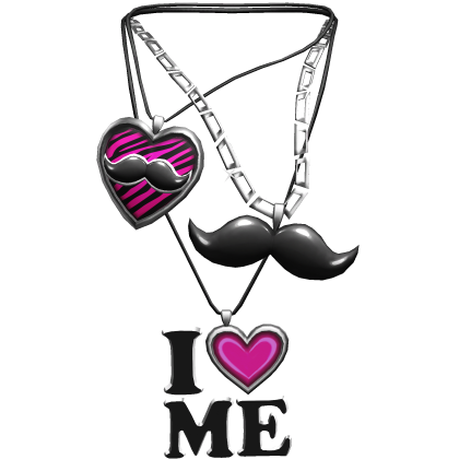 2010s Scene Hipster Tumblr Mustache Necklace Pink
