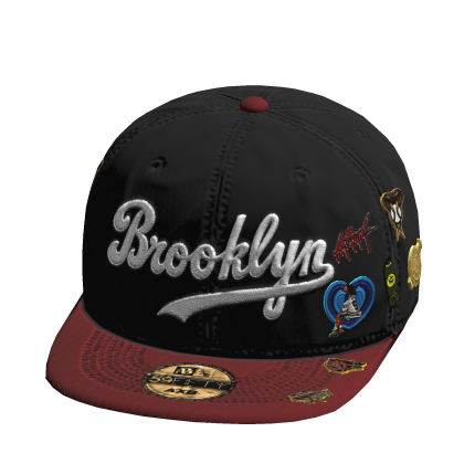 Brookyln Fitted Cap W/ Trendy Pins In Red Roblox item
