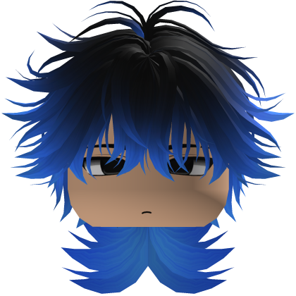 Cute Y2K emo black blue hair