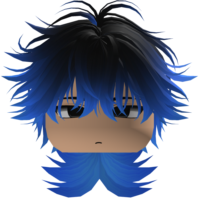 Cute Y2K emo black blue hair