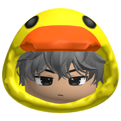 Messy Gray Hair w Duck Hood Roblox item