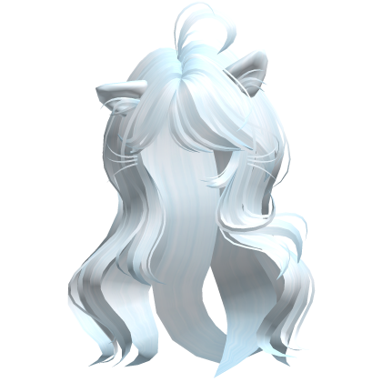 Messy Wavy Cute Kitty Cat Hair in Pastel Blue 9. Roblox item