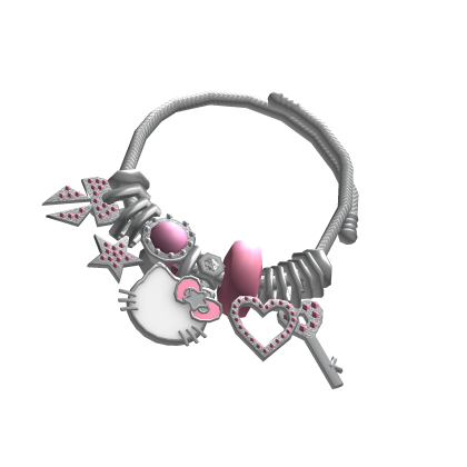 Kawaii Pink Kitty Charm Bracelet Y2K Star Heart