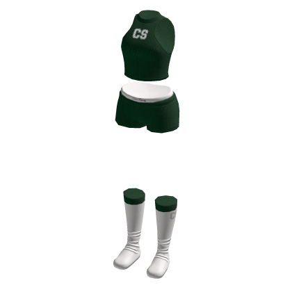Green Tank Top Mini Sweat Shorts Long Socks Outfit thumbnail